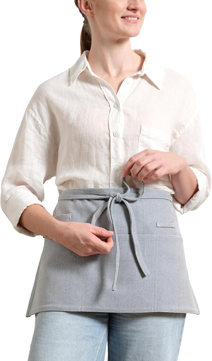 MEEMA Waist Apron with 3 Pockets | Waitress Apron | Waitress Apron with Pockets | Half Aprons With Pockets | Server Aprons Women