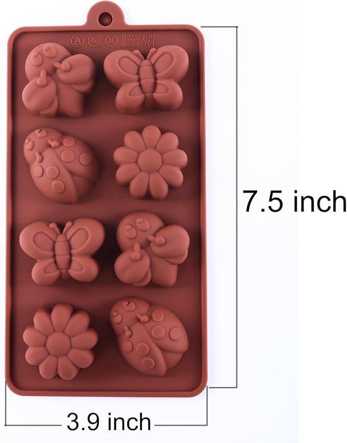 Silicone Molds Non-stick Chocolate Candy Mold,Soap Molds,Silicone Baking mold Making Kit, Set of 3 Forest Theme with Different Shapes Animals,Lovely & Fun for Kids