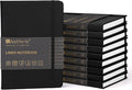 &And Per Se Lined Journal Notebook (10 Packs), 160 Pages, A5 5.7 x 8 inches College Ruled Thick Paper Notebook Journals for Writing, Hardcover Notebooks for Women Men Office School (Black)