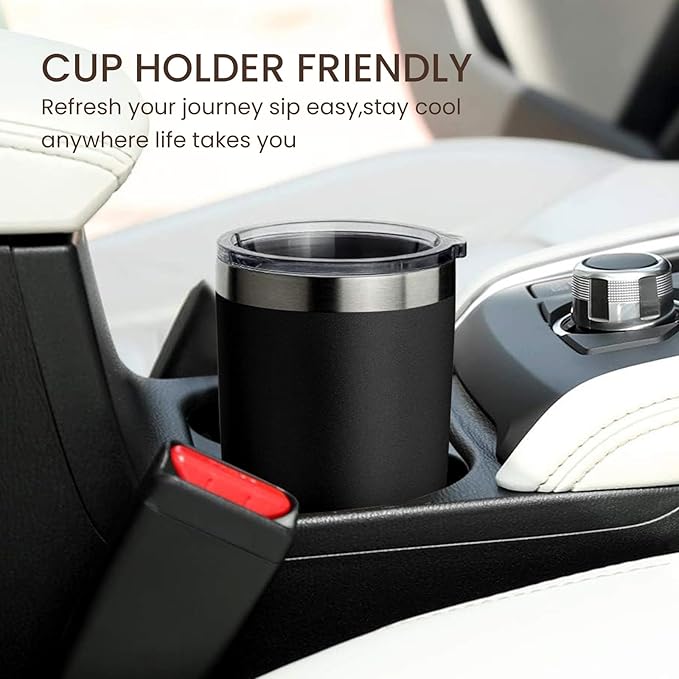 MEWAY 20oz Tumbler Cup Double Wall Vacuum Insulated Travel Mug Bulk, Stainless Steel Tumblers with Lid and Straw, Durable Powder Coated Coffee Cups for Cold & Hot Drinks (Black, 1)