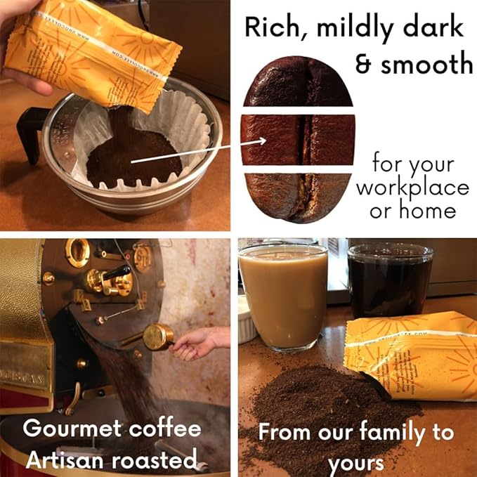 Ground Coffee | Gift Set Sampler Pack Variety Flavored Medium Roast Low Acid Mold Free Pouches | Gourmet Bulk Packets | Highest Rated Individual Premeasured Powder Bags for 12 Cup Drip Maker