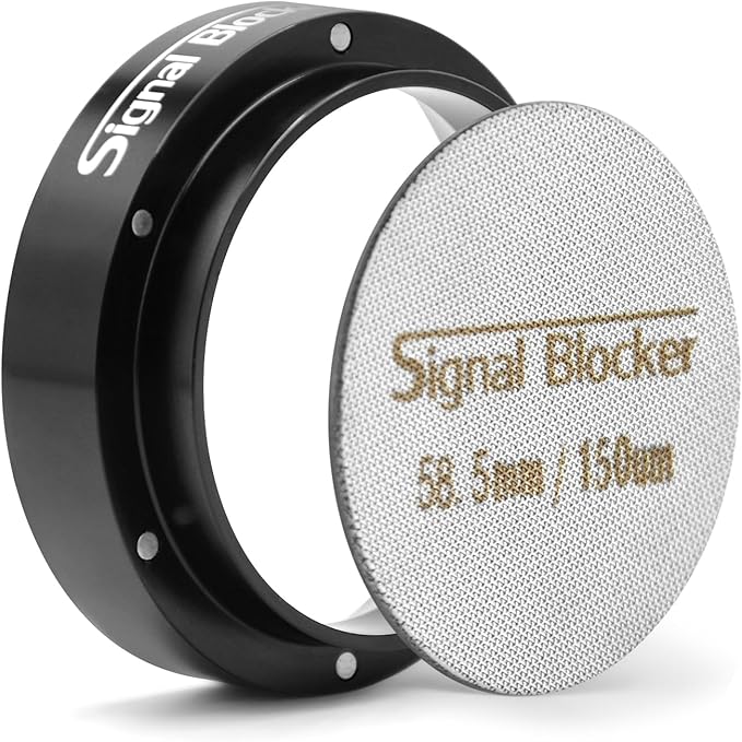 58mm Espresso Dosing Funnel & 58.5mm Puck Screen for Gaggia: Magnetic Coffee Dosing Ring Aluminium Metal - Reusable 1.7mm Thickness 150μm Puck Screen 316 Stainless Steel | Fits All 58mm Portafilters