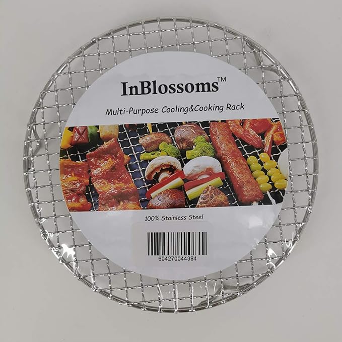 Versatile Round 304 Stainless Steel Cooling Rack Baking,Heat Resistant Rust Proof Sturdy Durable Dia 13"