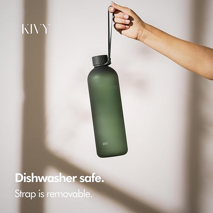 KIVY Slim Water Bottle 50oz [Lightweight & Shatterproof] - Reusable Tritan Water Bottle - Leak Proof Water Bottle for Women & Men - No Spill - Dishwasher Safe - Blue Water bottle