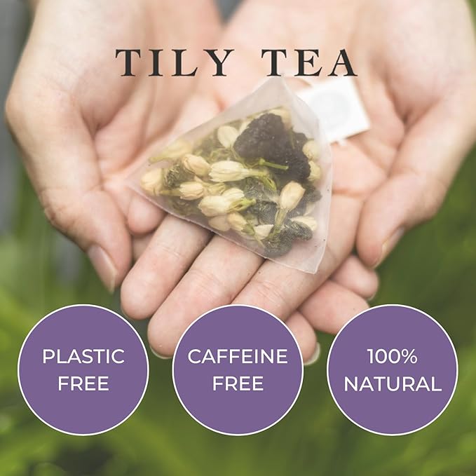 Tily Tea Perfect Pairing Herbal Tea - Mulberry Leaf Tea for Digestive and Gut Support - Caffeine Free - 10 Plastic-Free Tea Bags