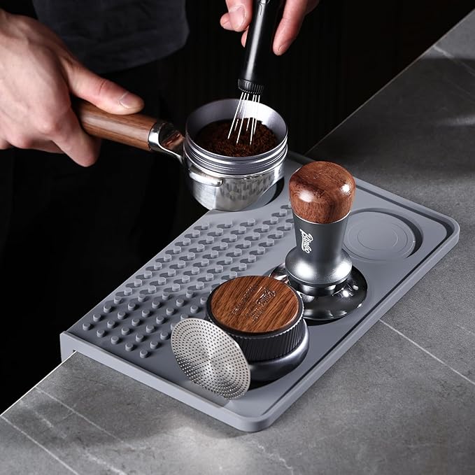 Espresso Tamping Mat for Counter, Ultra Thick Silicone Tamper Mat Coffee Bar Mat,Espresso Mat for Countertops,Fits for Baristas Home Kitchen Bar