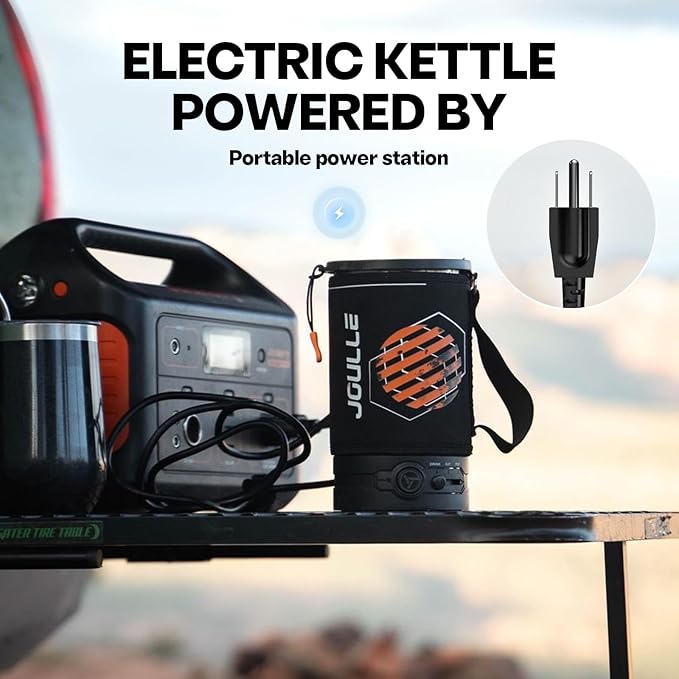 Joulle Kettle Pot, 500 W Electric Camping Stove, 3 Mode Portable Tea Kettle, Small Travel Water Boiler, Versatile Outdoor Cooking Gear for Car Camping, Vanlife, Overland, Ev Tripe