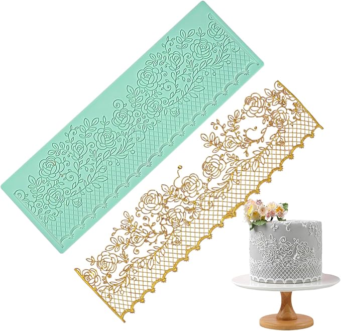 GROWTAIL Lace Molds Silicone,Cake Fondant Embossing Mat,Lace Molds for Cake Decorating Edible Lace