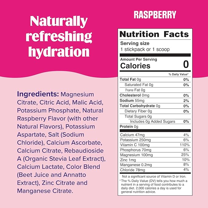 Ultima Replenisher Daily Electrolyte Powder Drink Mix – Sugar Free – Raspberry, 90 Servings – Hydration Powder with 6 Key Electrolytes and Trace Minerals – Keto Friendly, Vegan, Non-GMO