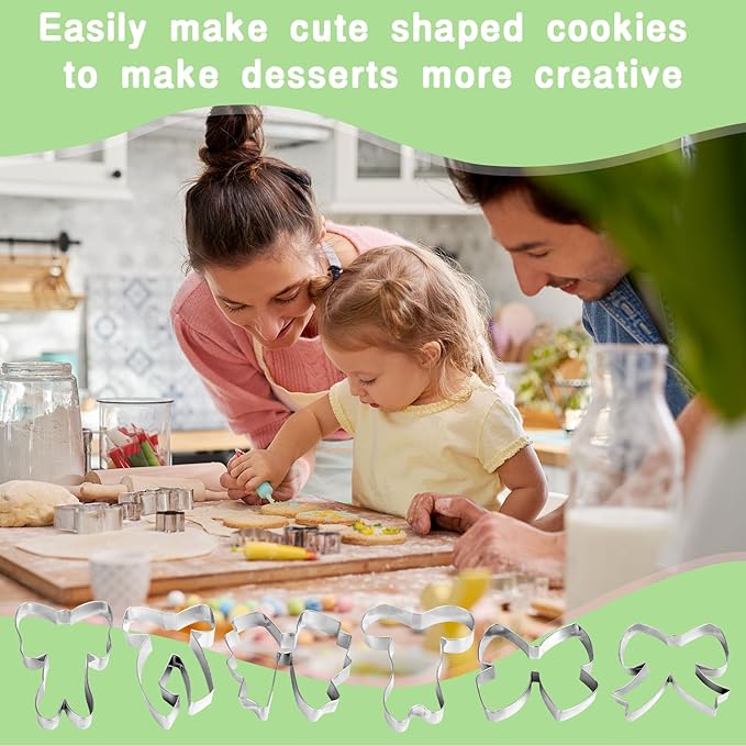 6Pcs Bowknot Cookie Cutters Coquette Bow Shape Cookie Cutting Molds Biscuit Cutters for Women Birthday Wedding Baby Shower DIY Craft Baking Supplies