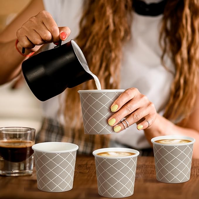 Rtteri 300 Pcs Count 3 oz Disposable Coffee Cups Disposable Espresso Cups Small Paper Cups 3 oz Cups for Coffee Tea Cocoa Juice Mini Paper Cups for Cafes Offices and Home