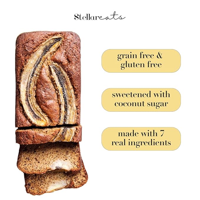 Stellar Eats Grain-Free Banana Bread & Muffin Baking Mix | Gluten-Free, Dairy-Free, Low Sugar, Plant-Based | Naturally Sweet with Coconut Sugar | Makes 1 Loaf or 12 Muffins | 2 Pack