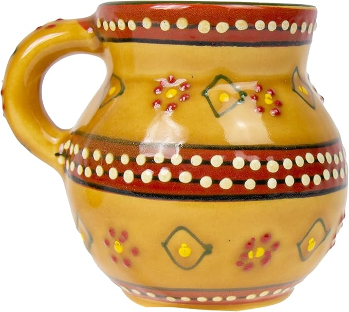 Encantada Handmade Hand-Painted Authentic Mexican Pottery Mugs (2-pack, Gold)
