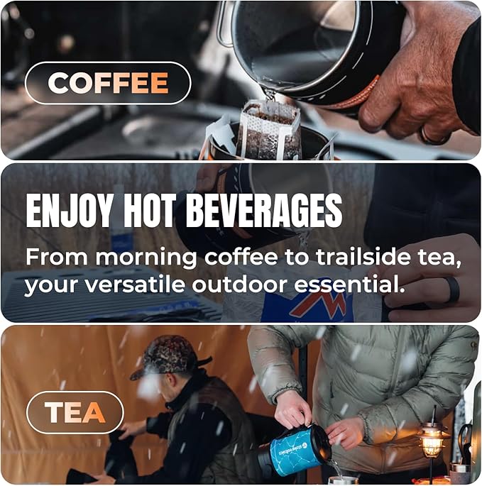 Electric Kettle, Portable Water Boiler for Coffee & Tea, 304 Stainless Steel Mini Tea Kettle, 500W Fast Boiling Water with Auto Shut-Off, Camping & Travel Essentials