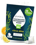 Puracy Dishwasher Pods, Natural Dishwasher Detergent, Free & Clear Dish tabs - Enzyme-Powered, Spot & Residue Free - TikTok Trend Items, Must Haves from TikTok Made Me Buy It (Citrus Skies, 18 Count)