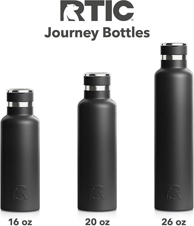 RTIC 26oz Journey Bottle Metal Stainless Steel Vacuum Insulated, BPA Free, Reusable, for Water, Hot and Cold Drinks, Travel, Sports, Camping, Peach Tea