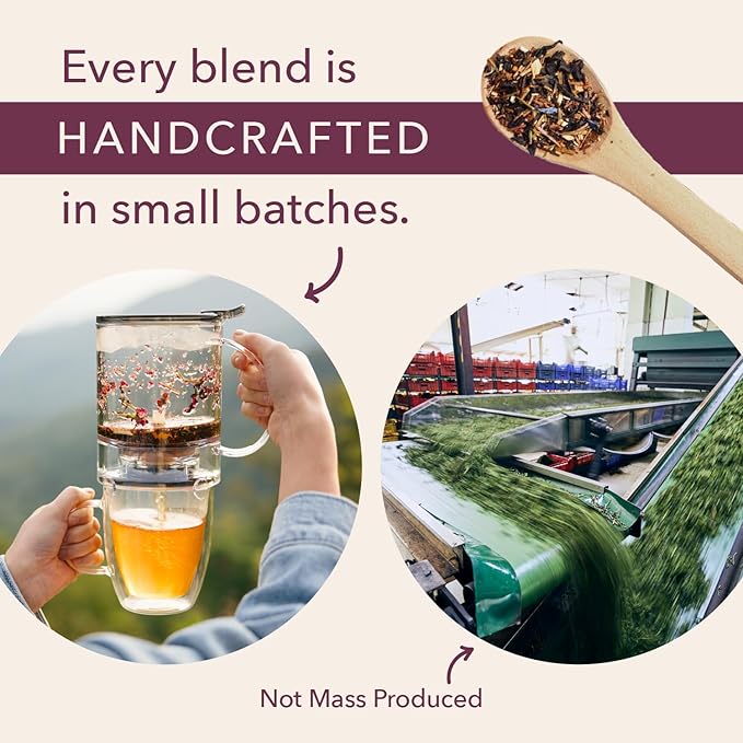Loose Leaf Tea Sampler – 5 Caffeinated Blends Including Creme Brulee Earl Grey, Peach Oolong, Citrus Mint, Pecan and Floral Black – 75 to 100 Cups – Handcrafted in USA – Plum Deluxe