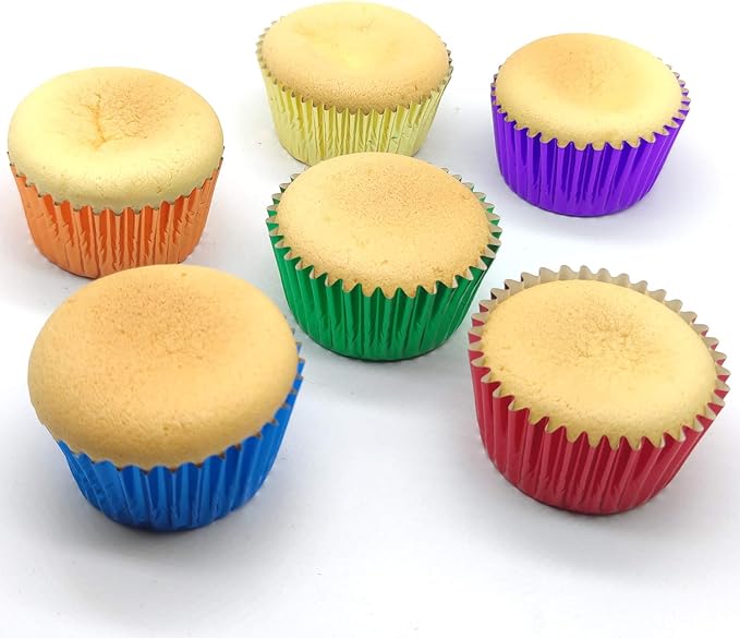 Rainbow 6 Bright Colors Standard Cupcake Liners Muffin Foil Paper Baking Cups, 120-Count