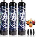 Whipped Cream Charger 740G Whip Cream Charger Cartridges Whip Cream Charger Cylinder Food Grade Original Flavor (Nozzle Included) 3-Pack