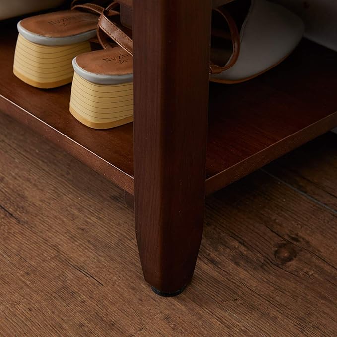 XKZG Storage Bench Wooden Shoe Rack Bench Rustic Solid Wood Entryway Bench (Brown,39.4")