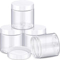 Patelai 4 Pieces Round Wide-mouth Leak Proof Plastic Container Jars with Lids for Travel Storage Makeup Beauty Products Face Creams Oils Salves Ointments DIY Making(8 Ounce,White)