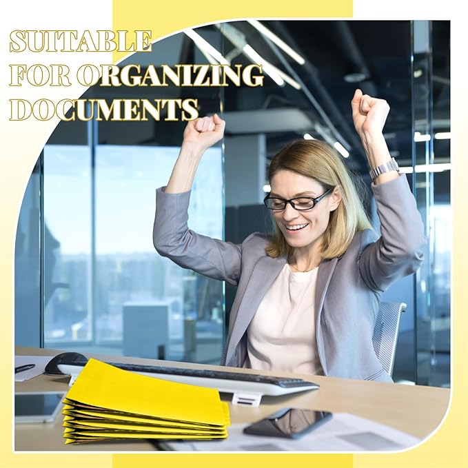 36 Pcs Classification Folders Letter Size, 2 Divider Pressboard File Folders with 3. 5 Inch Expansion, 2 Prongs Fastener, Heavy Duty Office File Organizers for Teachers, Medical (Yellow)