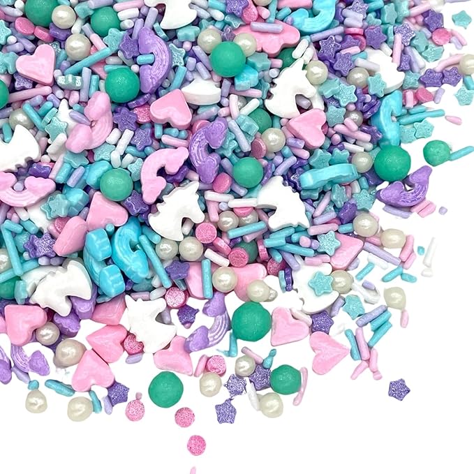 Manvscakes, pink sprinkles, valentines, cake sprinkles, gluten free, cookies, chocolate, fondant, princess topping, ice cream, edible, dessert decoration (Pink Blue)