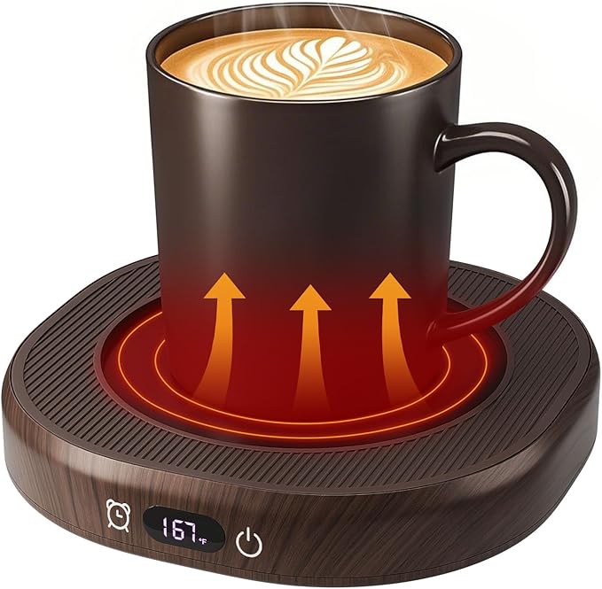 Electric Mug Warmer for Desk Auto Shut Off, Smart Coffee Cup Warmer for Tea Milk, 4 Temperature Setting Coffee Warmer Accessories Keep Beverage Fast Heating Home & Office, 8H Timer Candle Warmer Plate