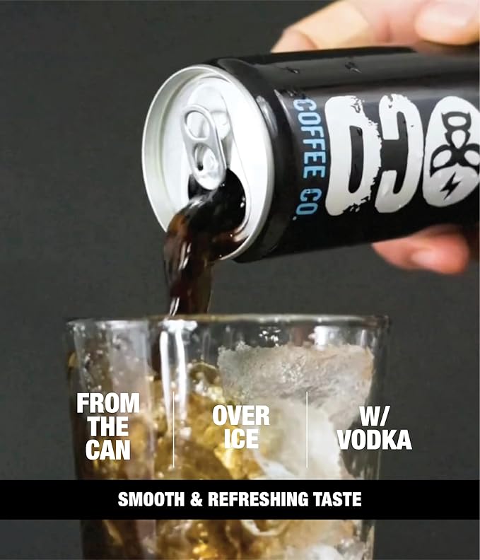 Loco Coffee Black Cold Brew 11 Ounce Can, 12 Count | Zero Sugar, 190mg Caffeine | Gluten Free and Dairy Free | Low Calorie Iced Coffee