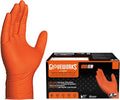 GLOVEWORKS Heavy-Duty Nitrile Gloves, Disposable, Latex Free, 8 Mil, Orange, Diamond Grip Glove