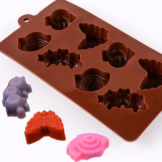 Silicone Molds Non-stick Chocolate Candy Mold,Soap Molds,Silicone Baking mold Making Kit, Set of 3 Forest Theme with Different Shapes Animals,Lovely & Fun for Kids