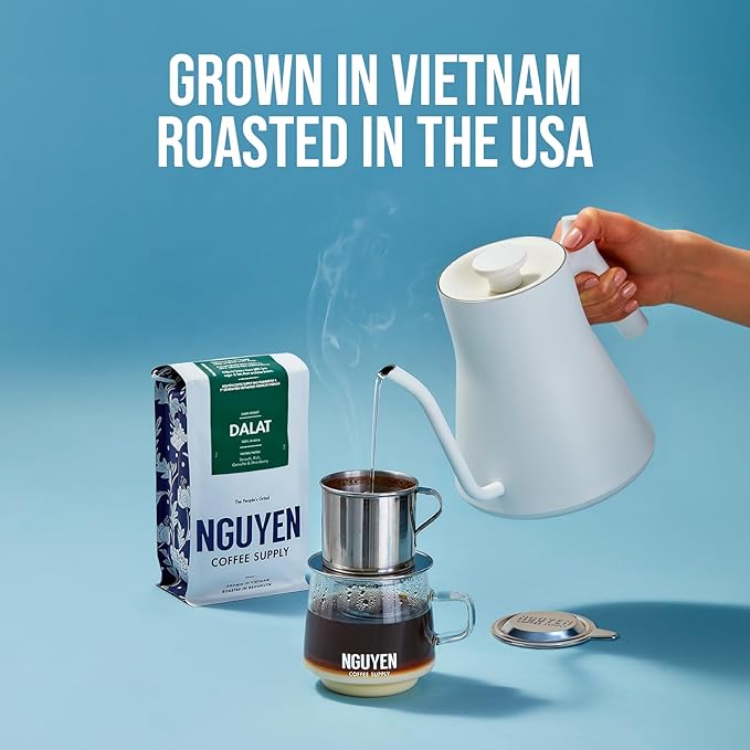 Nguyen Coffee Supply - Dalat Arabica: Dark Roast Premium Whole Coffee Beans, Vietnamese Single Origin, Direct Trade, Roasted in Brooklyn [12 oz Bag]