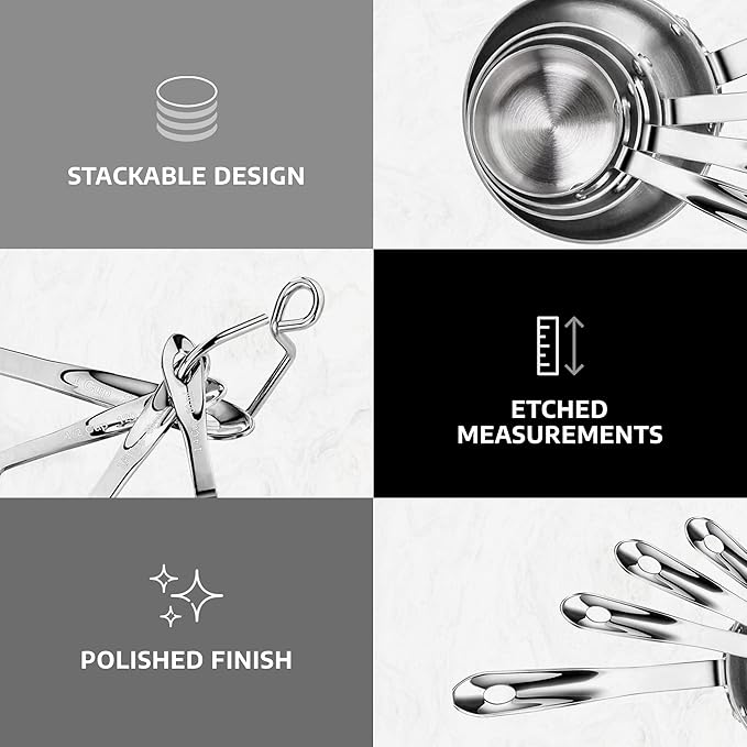 New Star Foodservice 43143 Stainless Steel 18/8 Measuring Cups