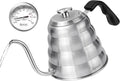 Gooseneck Kettle for Manual Drip Coffee & Tea 40oz Stainless Steel Pour Over Coffee Kettle with Thermometer Tea Kettle for Stovetop,1200ml,6 Cup,Silver,1Pack