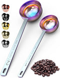 Orblue Premium Coffee Scoop Set - 1 Tbsp (15ml) & 2 Tbsp (30ml) Measuring Tablespoon - Stainless Steel Coffee Measuring Spoon and Scooper with Long Handles - Pack of 2, Multicolored