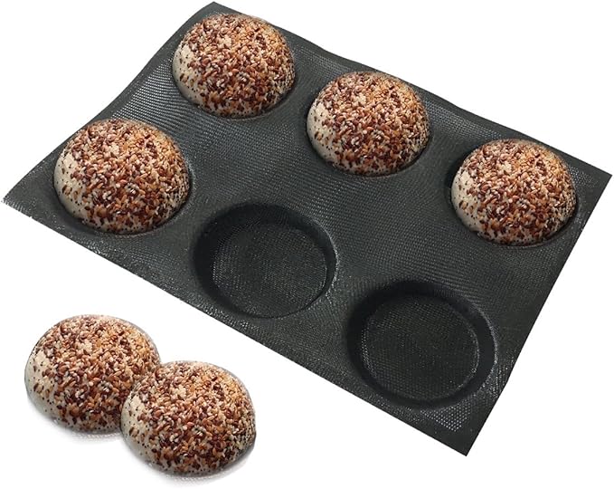 Bluedrop Silicone Bun Bread Form Round Shape Bread Tray Perforated Bakery Molds