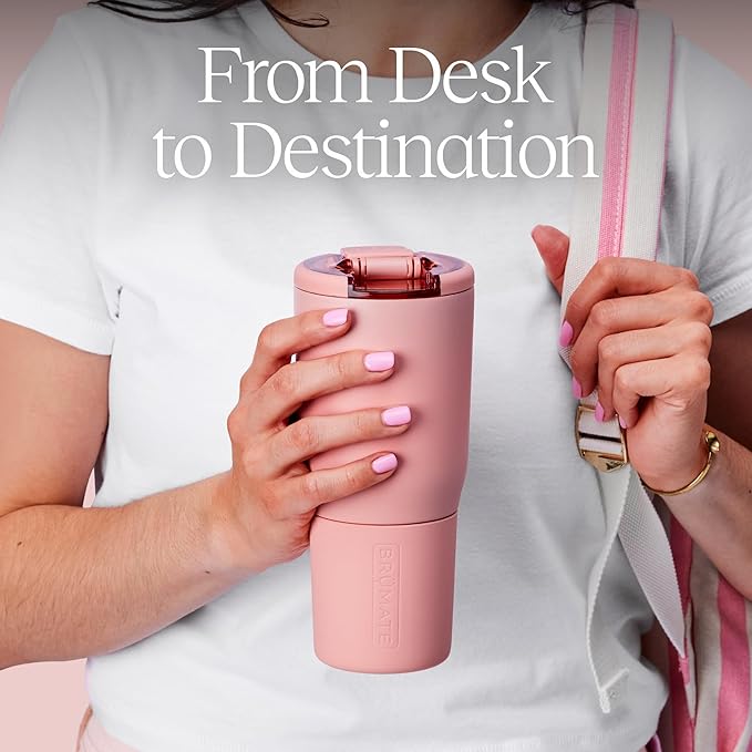 BrüMate Nav 35oz 100% Leak Proof Insulated Travel Tumbler with Magnetic BevLock™ Lid - Double Wall Cup-Holder Friendly Stainless Steel Mug (Sage)