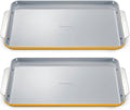 Caraway Non-Stick Ceramic Large Baking Sheet Duo - Naturally Slick Ceramic Coating - Non-Toxic, PTFE & PFOA Free - Perfect for Baking, Roasting, and More - Large (18" x 13") - Marigold