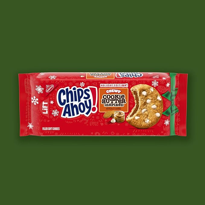 CHIPS AHOY! Chewy Cookie Butter-Inspired Cookies, Limited Edition Holiday Treats, 9.9 oz