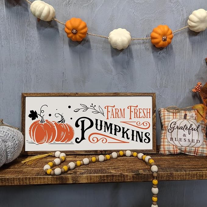 Fall Stencils for Crafts Reusable Pumpkin Stencil Hello Fall Stencils for Painting on Wood Signs Door Hanger Canvas Fabric DIY Crafts
