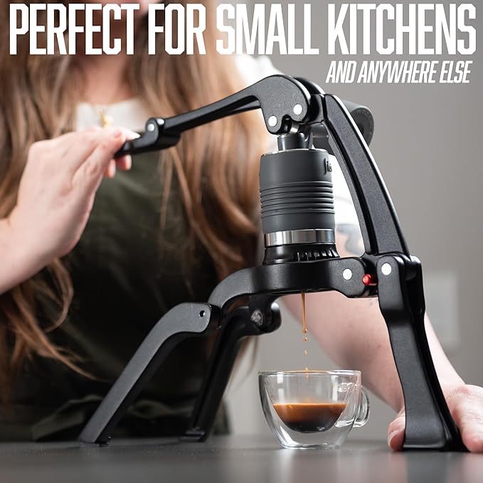 Flair GO: Portable, Collapsible Lever Espresso Machine for 9BAR Espresso Anywhere (Grounds Model)