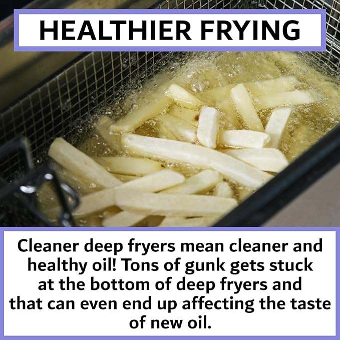 L-Shaped Deep Fryer Cleaning Brush, Up to 750F High Heat Resistant Metal Bristles Fryer Cleaning Brush for Food Debris, Grease Build-Up in Kitchen & Restaurant Deep Fryers Coil by FryOilSaver Co. B53C