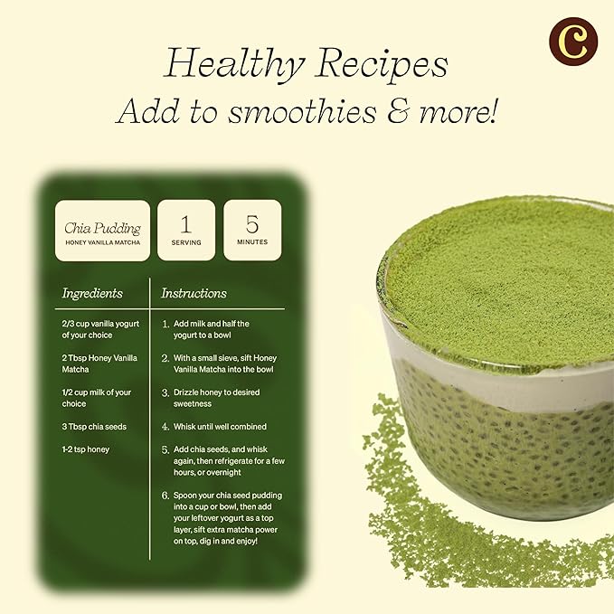 Clevr Blends Organic Matcha Green Tea Latte, Instant Ceremonial Grade, Superfood Powder Blend with Oat Milk, Lions Mane, Reishi Mushroom, Coconut Cream, Ashwagandha, Serve Hot or Iced, (30 Lattes)