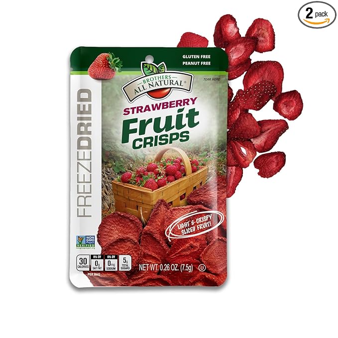 Brothers-ALL-Natural Fruit Crisps, Strawberry, 0.26 Ounce (Pack of 24)