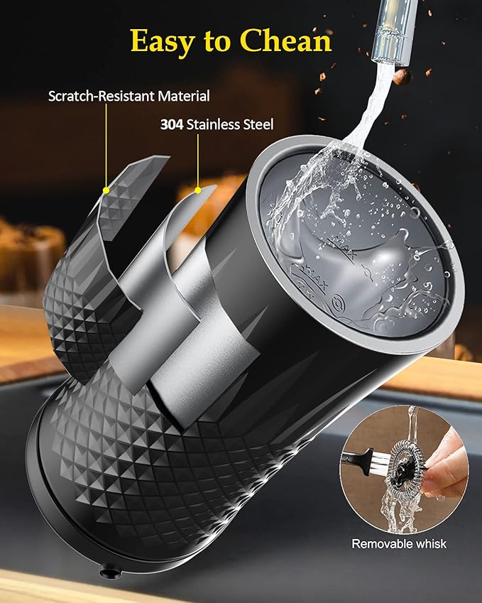 Milk Frother, Ausyle 4-in-1 Electric Milk Frother and Steamer, Non-Slip Stylish Design, Hot & Cold Milk Steamer with Temperature Control, Auto Shut-Off Frother for Coffee, Latte, Cappuccino, Macchiato