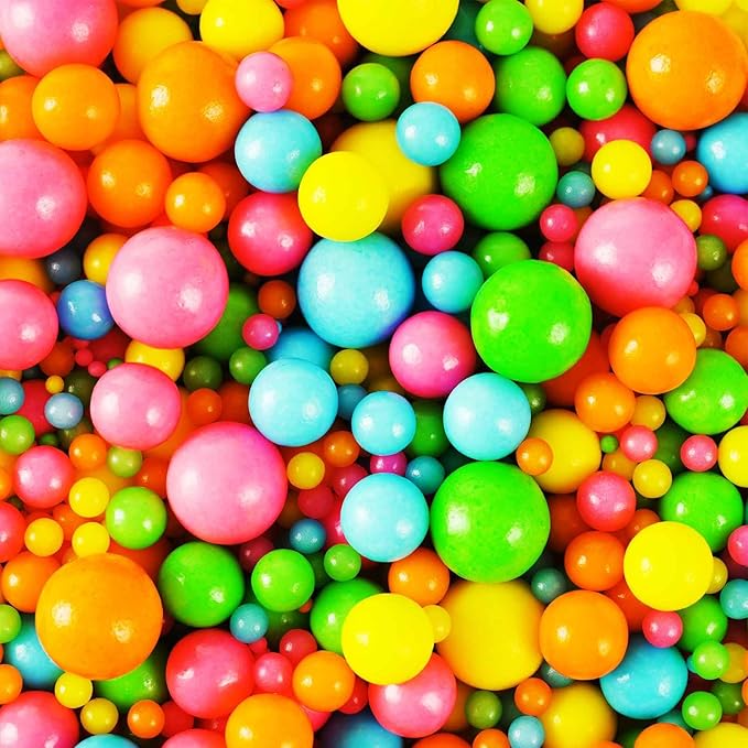 Kasvan Rainbow Pearl Sugar sprinkles - Edible Candy Pearls 130g/4.58 Oz, Mix Size Cake Candy, Decorate Cakes, Cookies, Ice Cream (Rainbow)