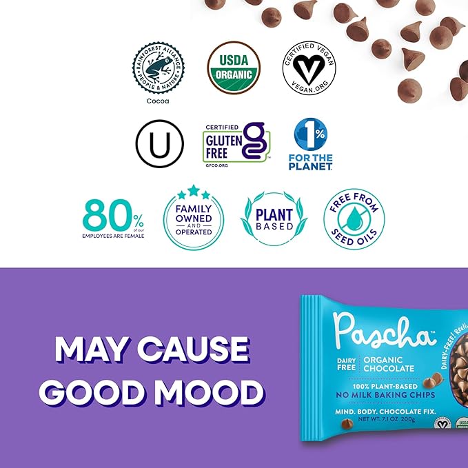 Pascha Organic Chip with Rice, Vegan Milk Chocolate, 56 Oz, Pack of 8