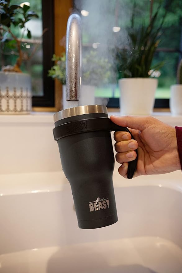 Beast 20 oz Tumbler Stainless Steel Vacuum Insulated Coffee Ice Cup Double Wall Travel Flask (Matte Black)
