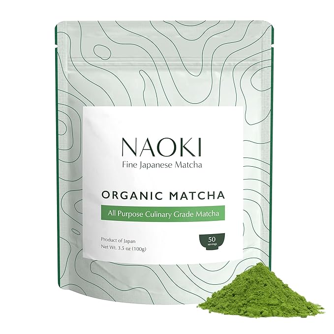 Naoki Matcha Organic All Purpose Blend - Authentic Japanese Culinary Grade Matcha Green Tea Powder from Japan (100g / 3.5oz)