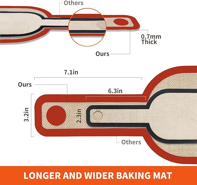 Silicone Bread Sling Dutch Oven Liner, Non-Stick & Easy Clean Reusable Oval Silicone Bread Sling Baking Mat, Easy to Transfer Sourdough Bread - 2 Red Set